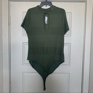 NEW Green Ribbed Bodysuit